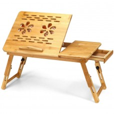 Bamboo Wooden Single Fan Laptop Cooler Table Desk